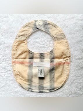 Burberry Baby Bib Infant Girl One Size Nova Check Pink Beige